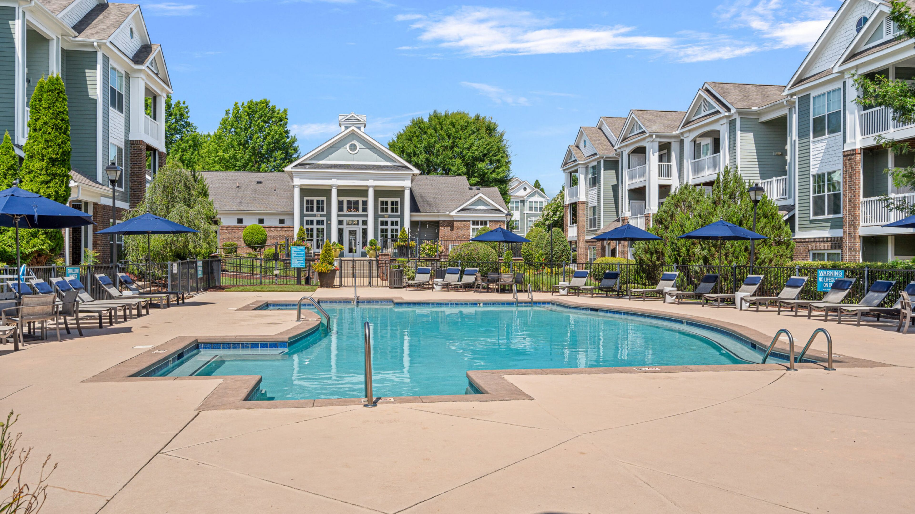 Hawthorne at the Greene apartments resident pool amenity.